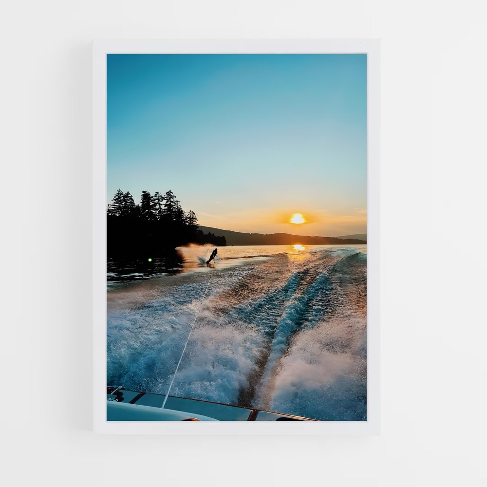 Poster Coucher de Glisse – affiche Ski nautique (vue 3)
